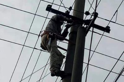 鎮江大港供電所對新上臺變留村09號東進行線路割接