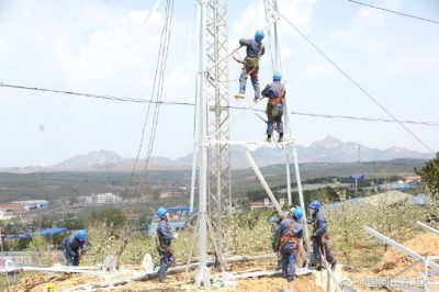 蘋果花開組塔忙 線路遷改強電網